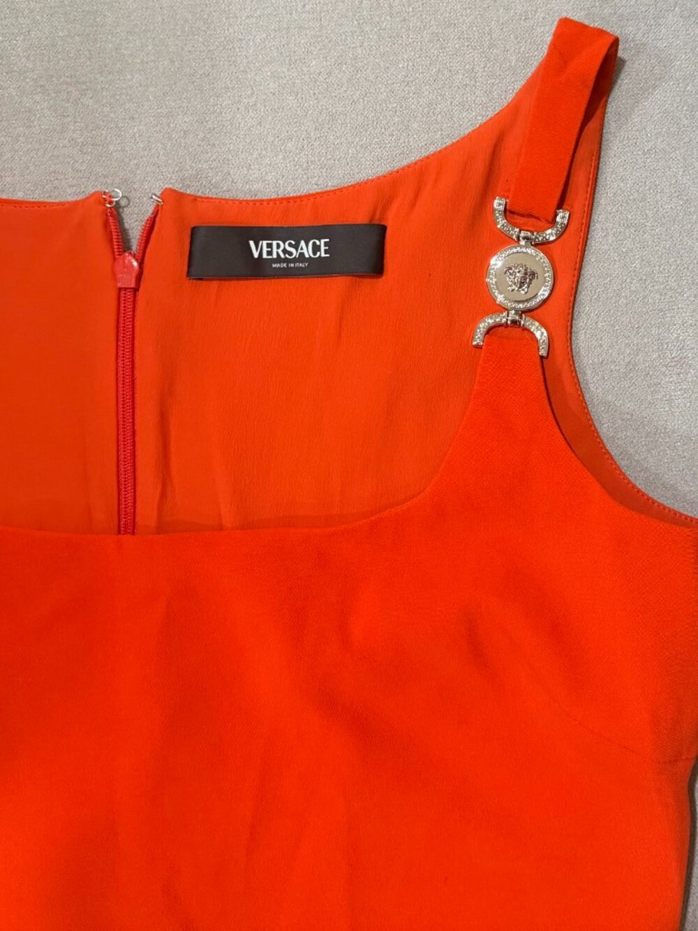 Versace Techno Cady Dress 10164101A12825 Size 6 US/M Papaya NWT - Picture 4 of 6